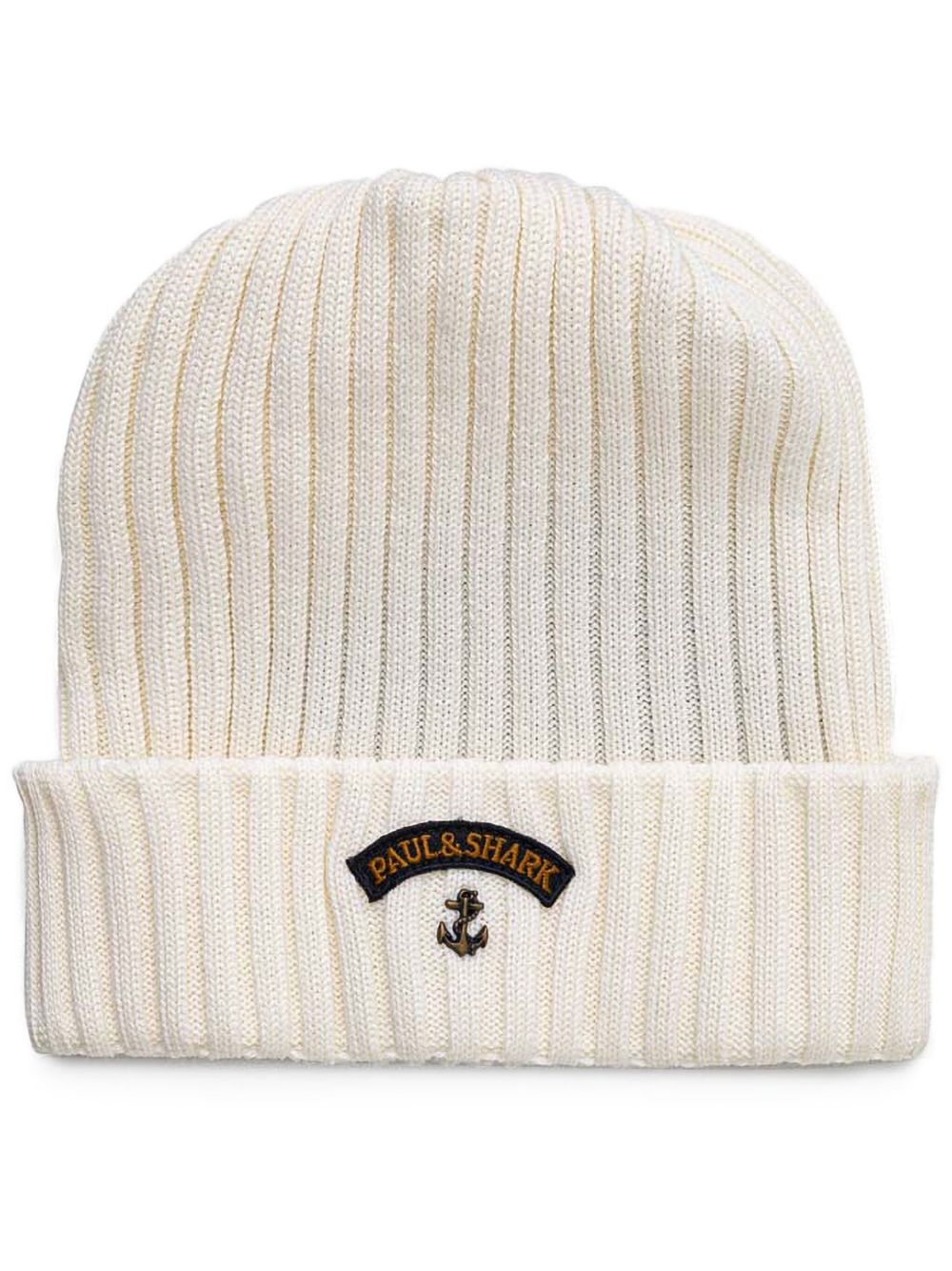 Paul & Shark logo-appliqué beanie hat - 白色