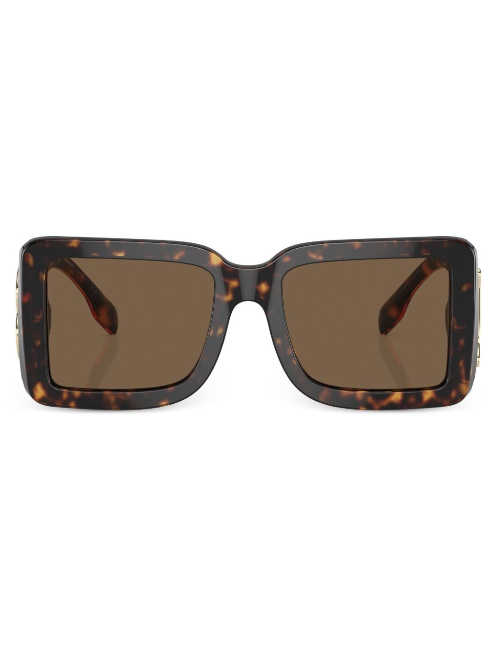 Burberry Eyewear TB 图案方框太阳眼镜 - 褐色