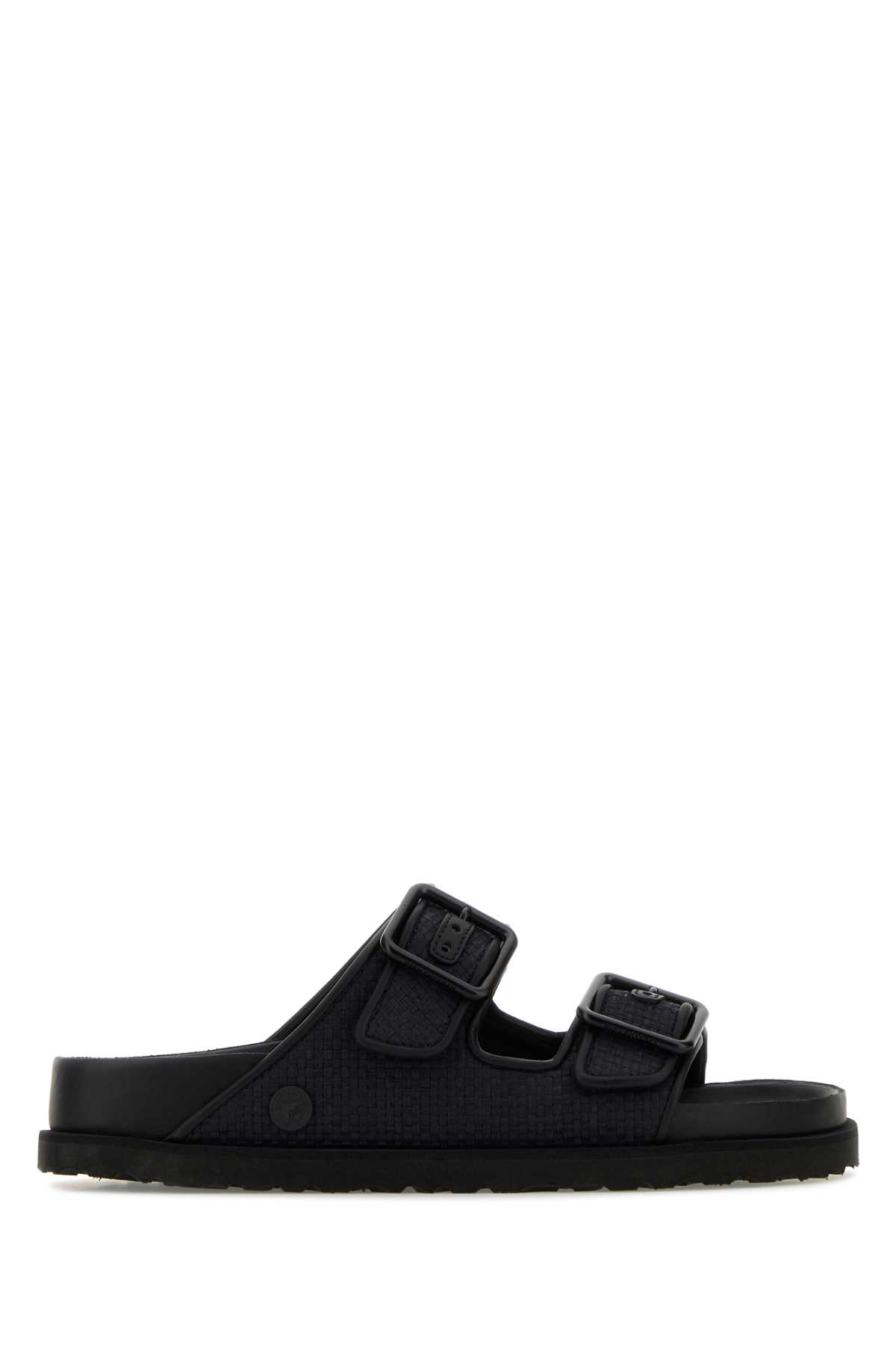 Birkenstock 1774 Black Raffia Arizona Slippers
