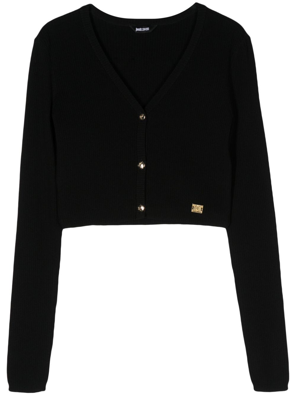 Just Cavalli logo标牌短款开衫 - 黑色