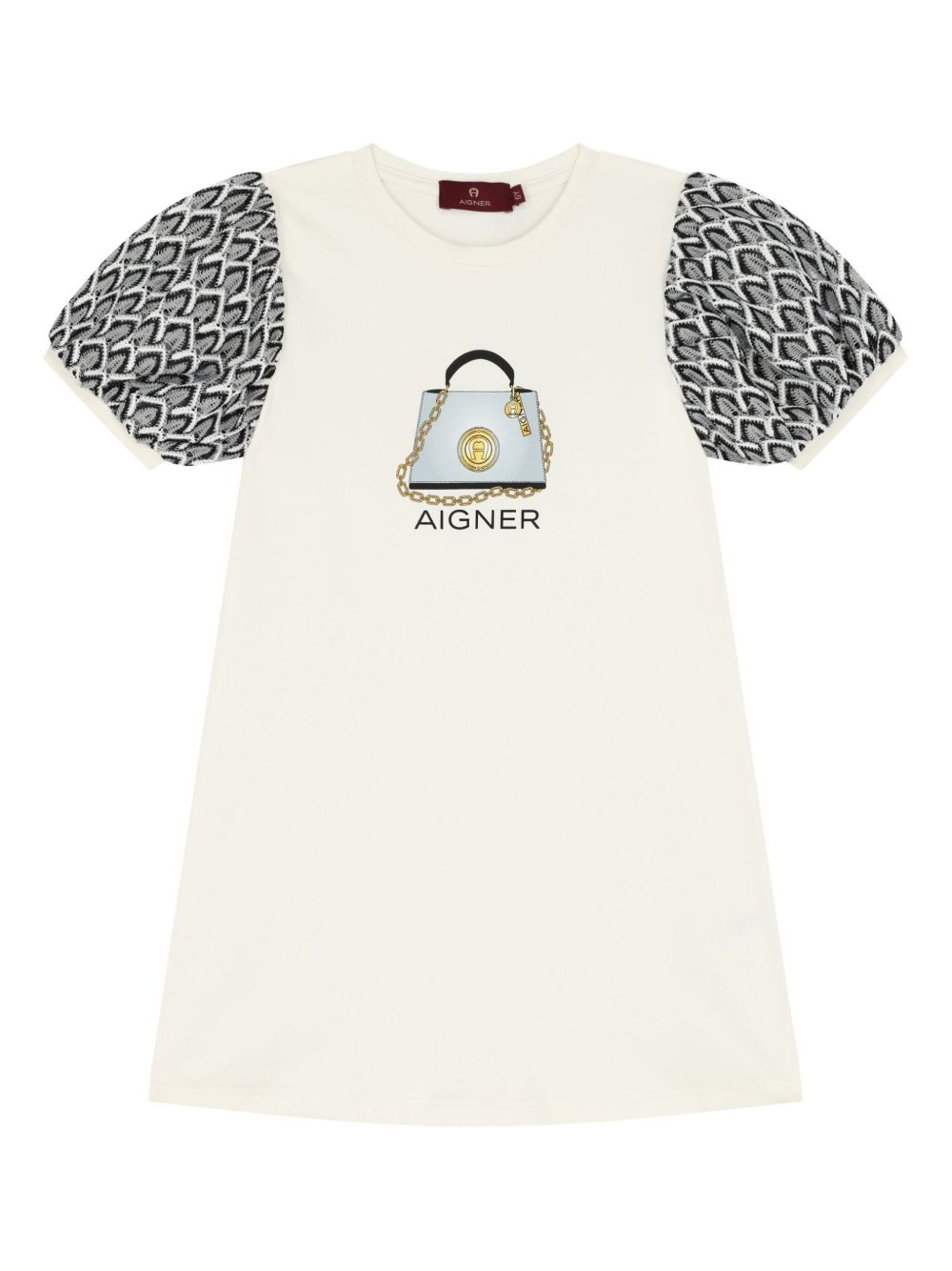 Aigner Kids 包印花连衣裙 - 白色