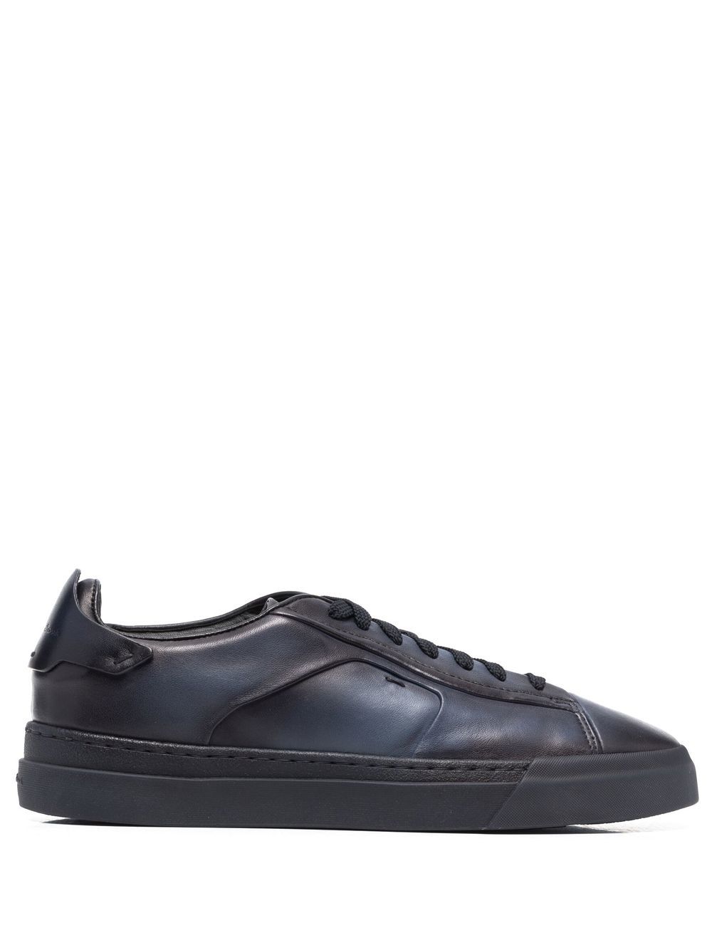 Santoni 低帮皮质运动鞋 - 蓝色