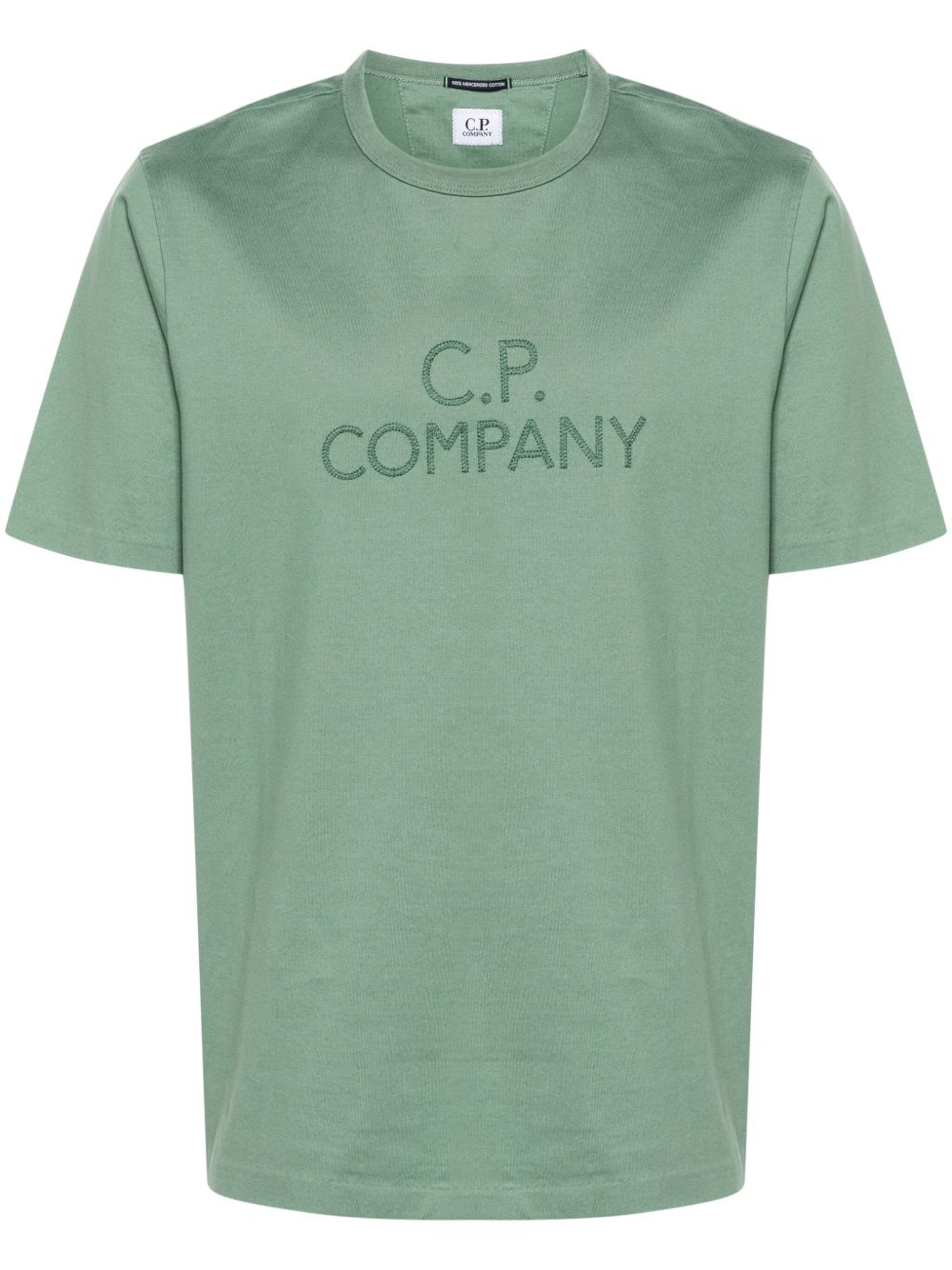 C.P. Company logo刺绣棉T恤 - 绿色