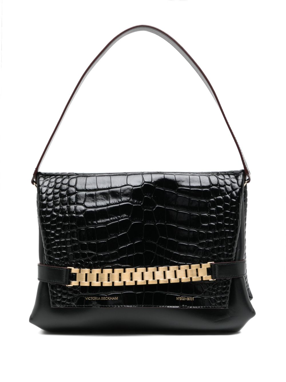 Victoria Beckham Classic Chain 仿鳄鱼纹手拿包 - 黑色