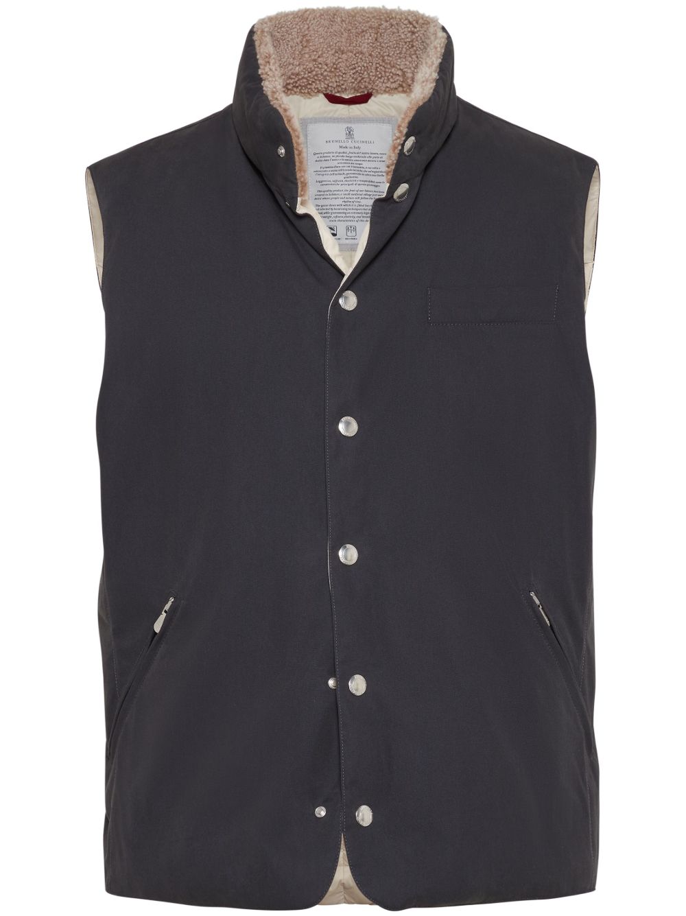 Brunello Cucinelli 鹅绒填充马甲 - 黑色