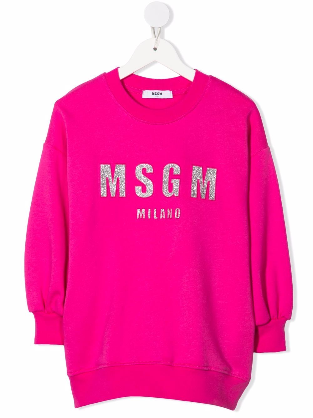 MSGM Kids logo印花卫衣式连衣裙 - 粉色