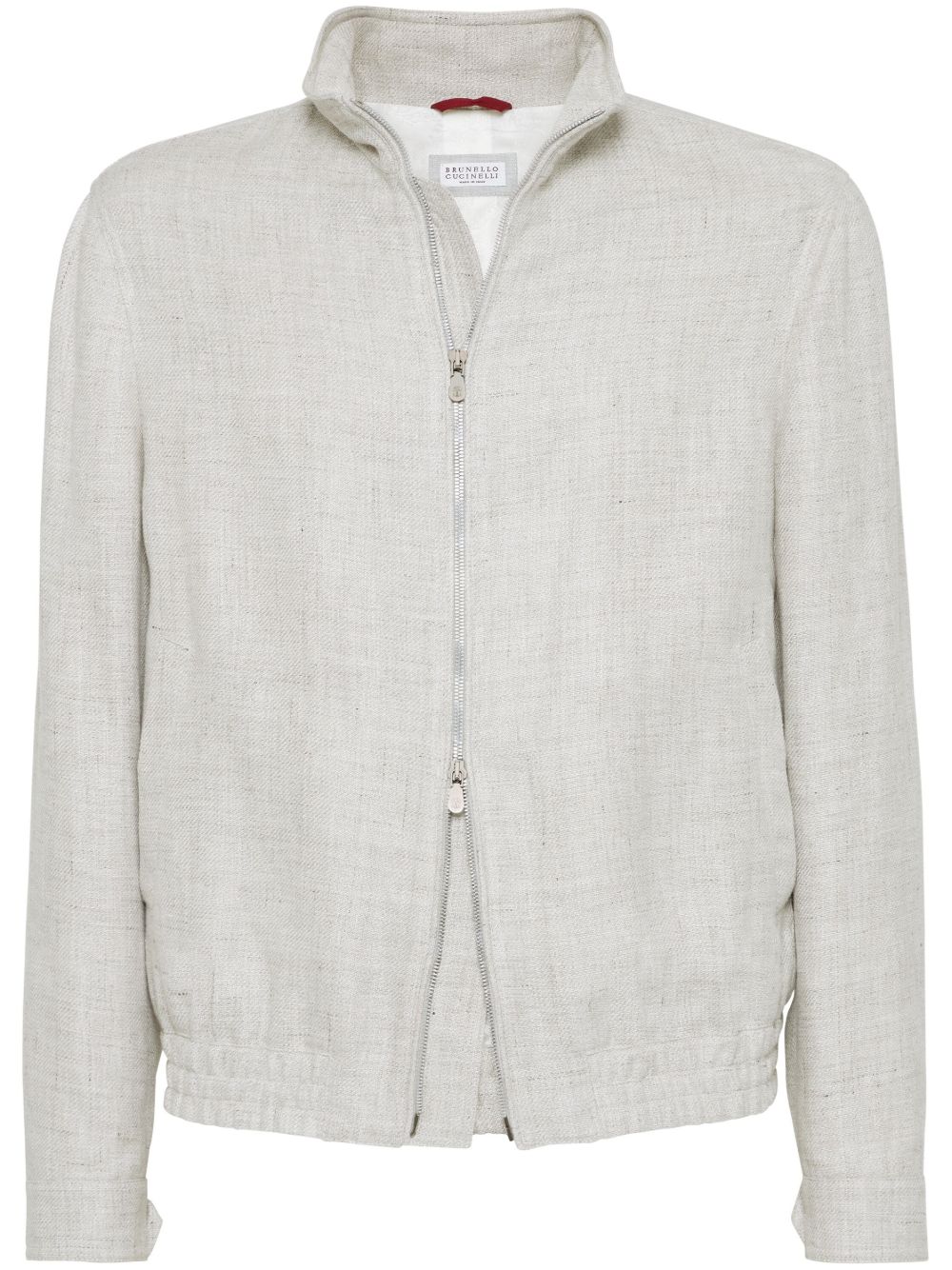 Brunello Cucinelli 斜纹布飞行员夹克 - 灰色