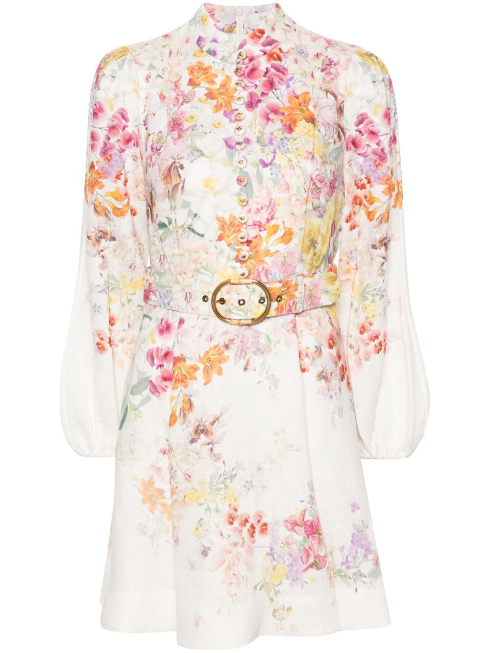 ZIMMERMANN Natura 花卉印花迷你连衣裙 - 白色