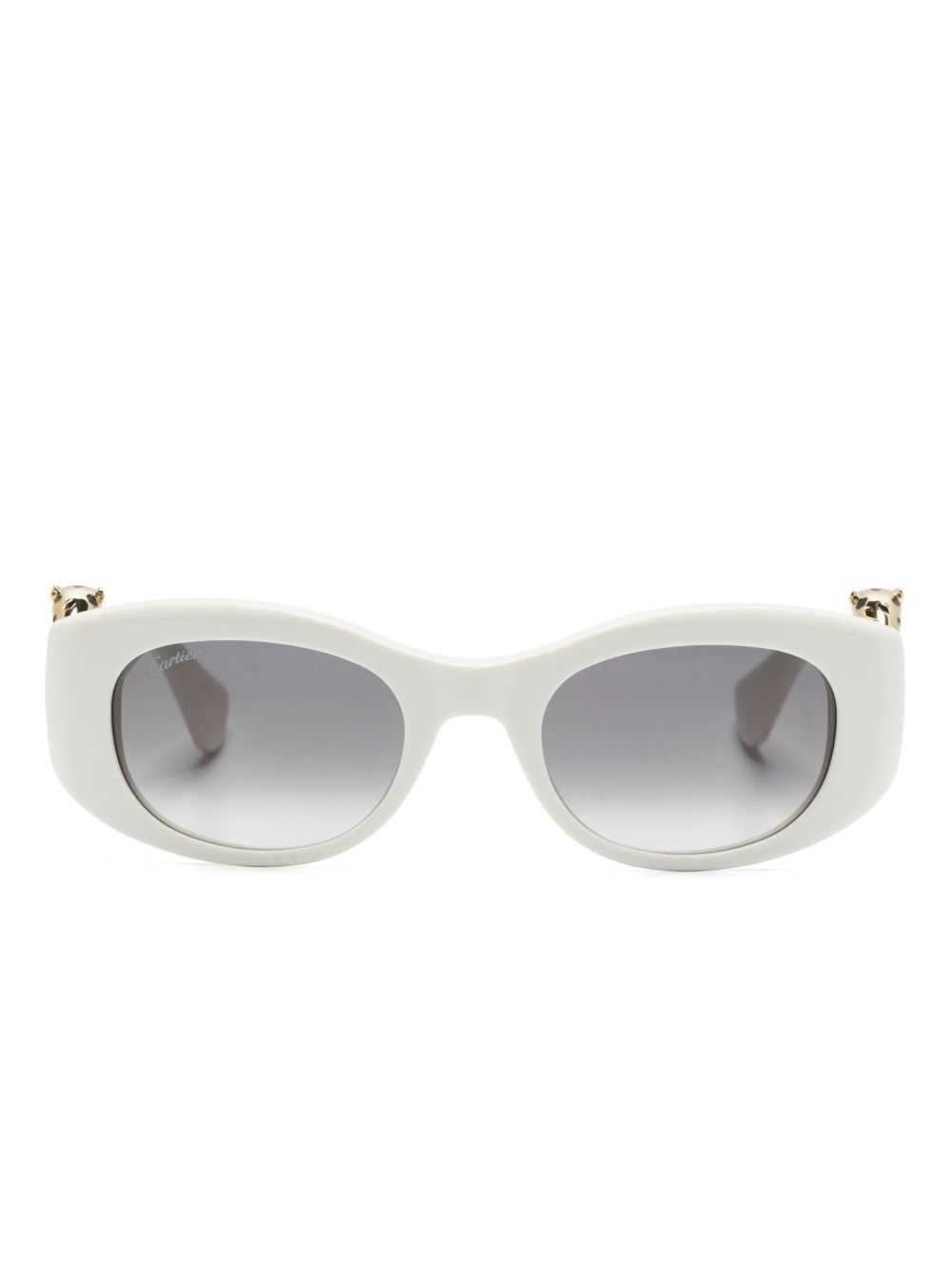 Cartier Eyewear Panthère C 长方形框太阳眼镜 - 白色