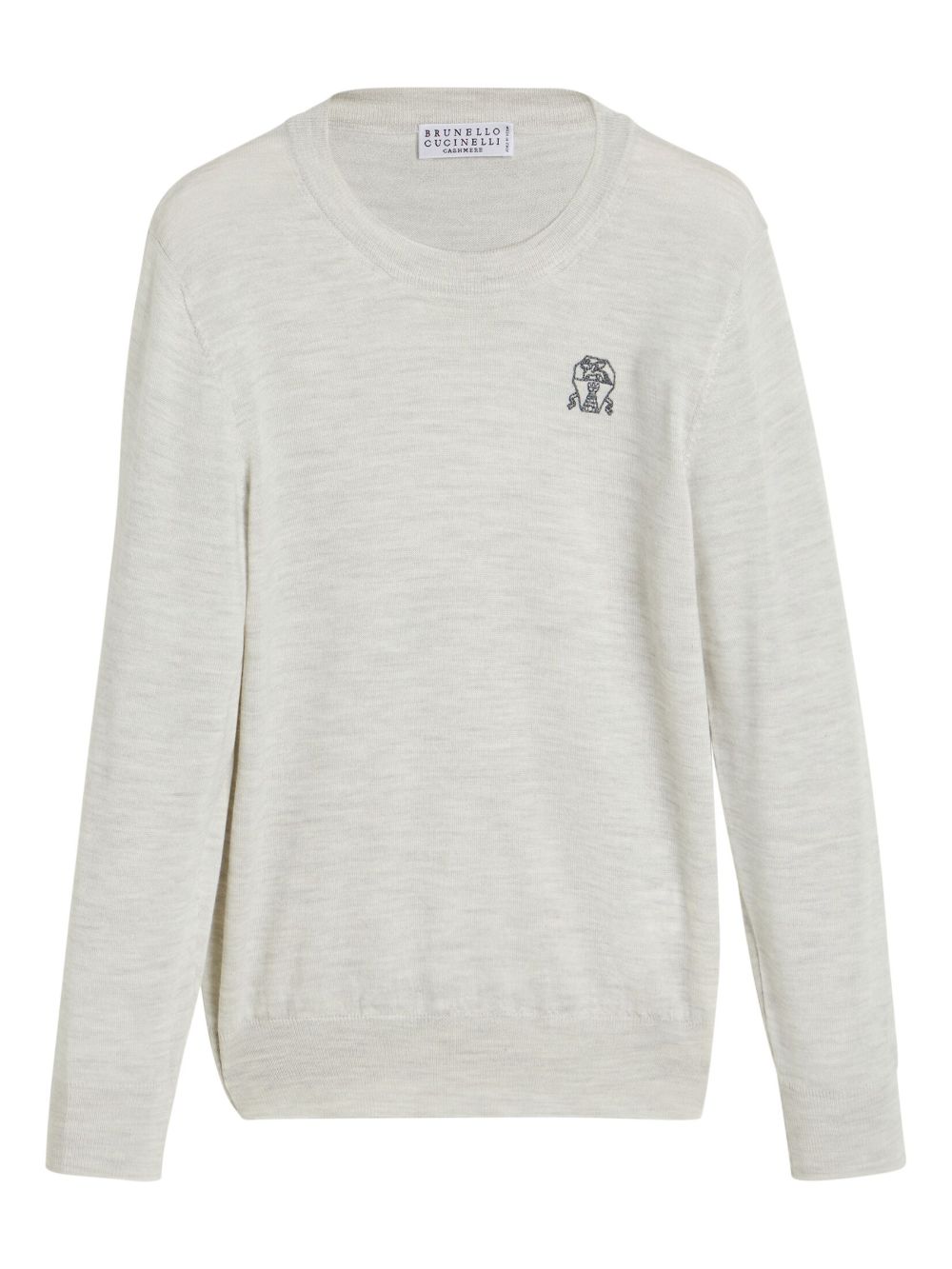 Brunello Cucinelli Kids 初剪羊毛羊绒混纺毛衣 - 白色