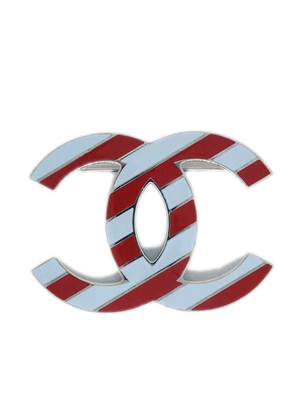 CHANEL Pre-Owned CC 胸针（2016年典藏款） - 银色