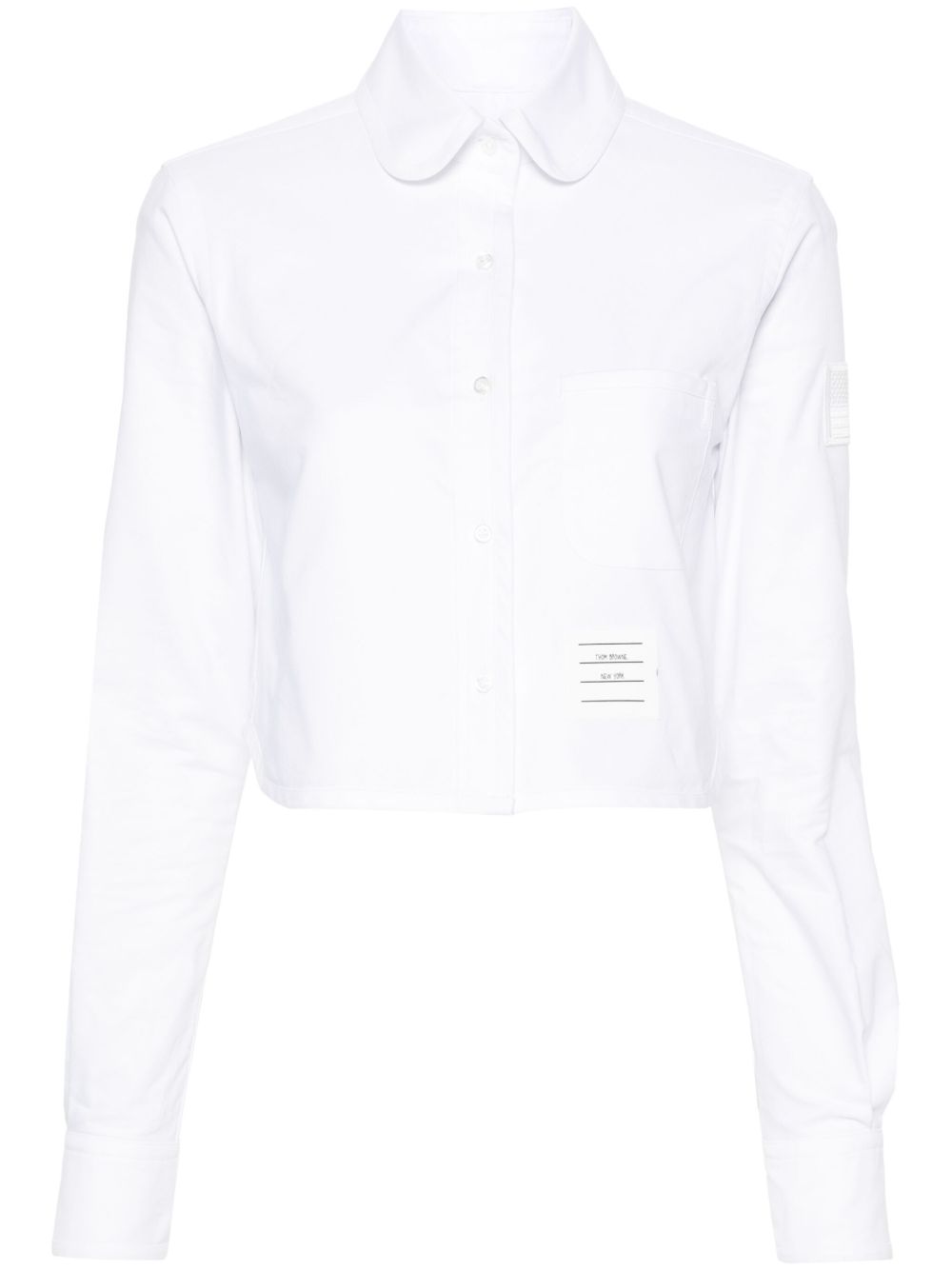 Thom Browne 标贴短款衬衫 - 白色