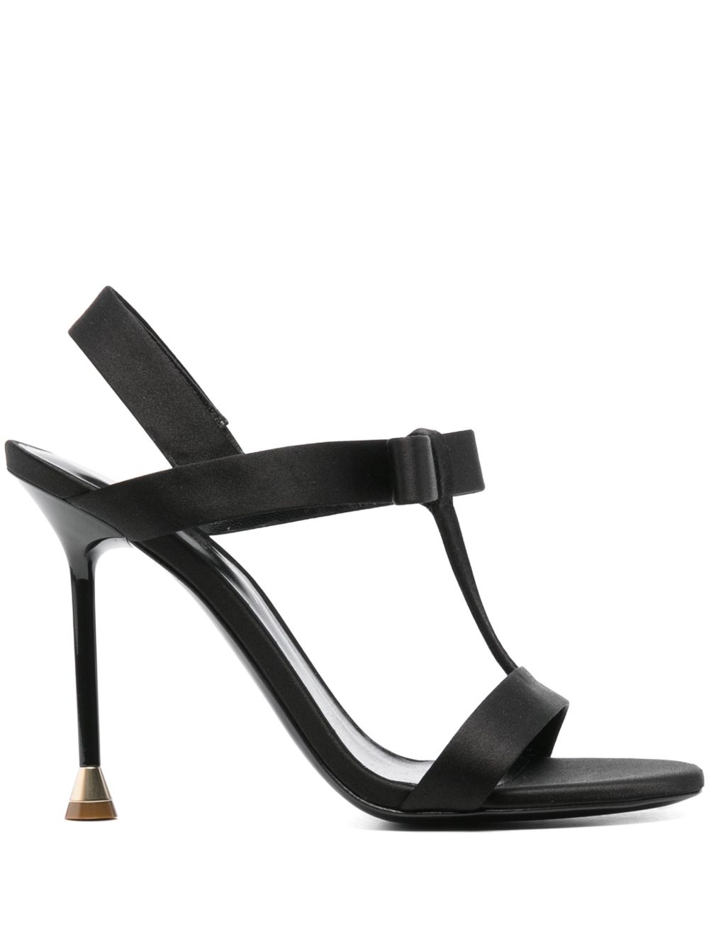 Giorgio Armani 蝴蝶结缀饰T字带高跟凉鞋（10.5厘米） - 黑色