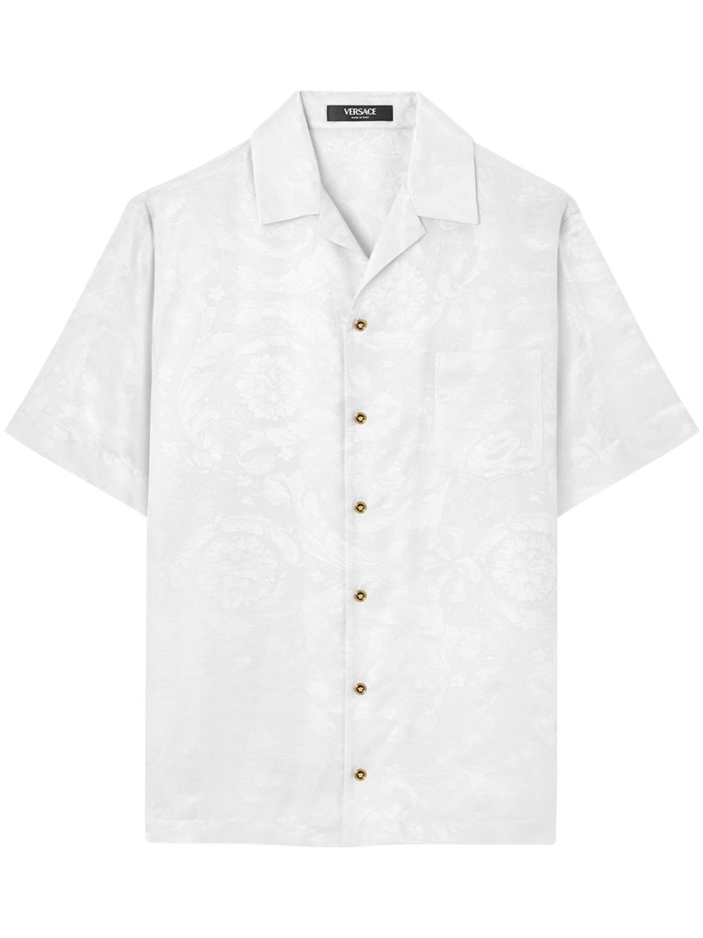 Versace Barocco 提花衬衫 - 白色