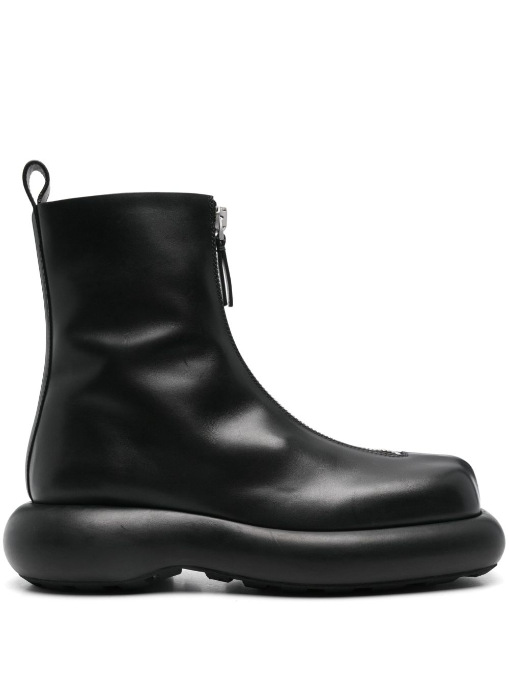 Jil Sander Pre-Owned 及踝皮靴（典藏款） - 黑色
