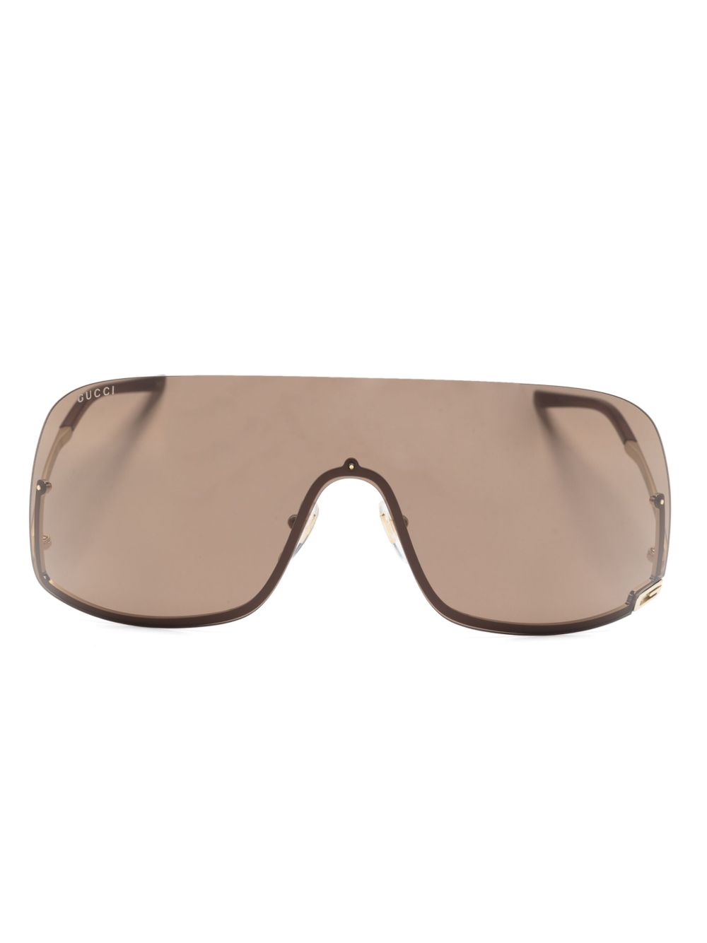 Gucci Eyewear Square G 图案盾形太阳眼镜 - 金色