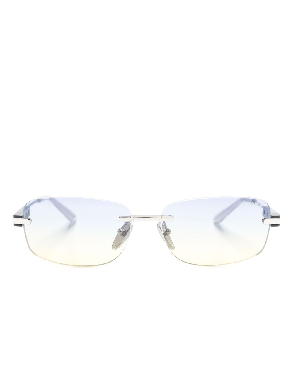 Prada Eyewear 长方无框太阳眼镜 - 银色