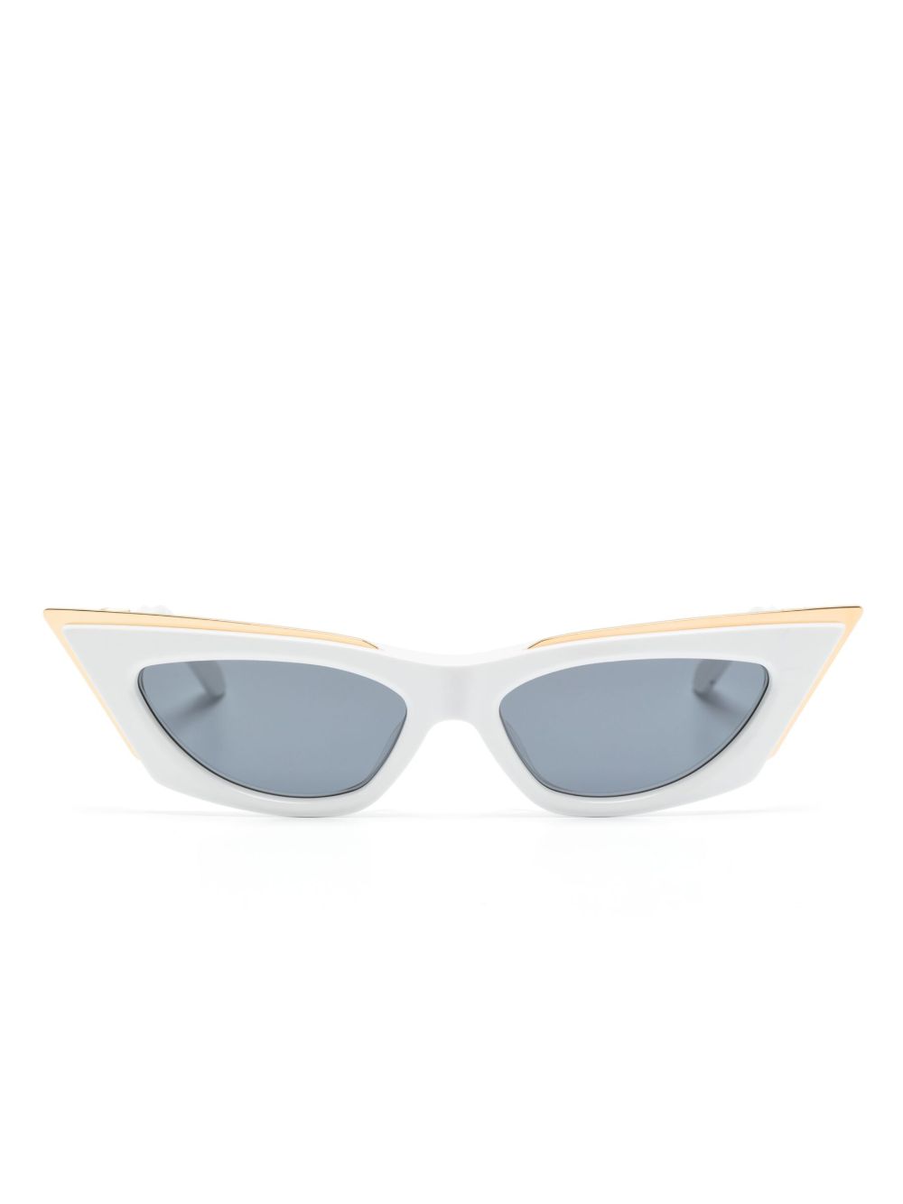 VALENTINO GARAVANI EYEWEAR logo标牌猫眼框太阳眼镜 - 白色