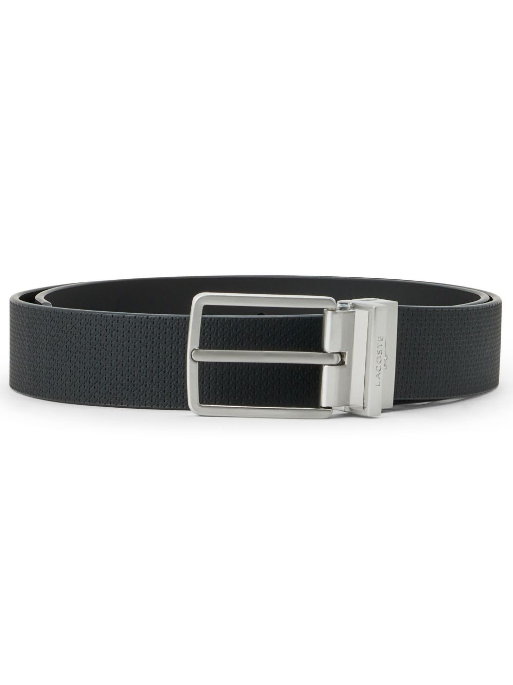 Lacoste logo雕刻皮质腰带 - 黑色