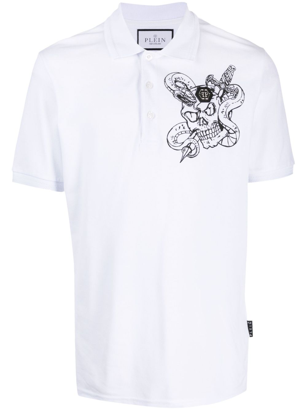 Philipp Plein Snake 棉polo衫 - 白色