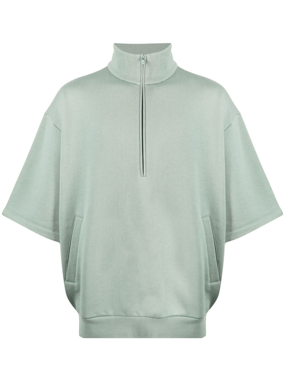 FEAR OF GOD ESSENTIALS 垮肩拉链领衬衫 - 绿色