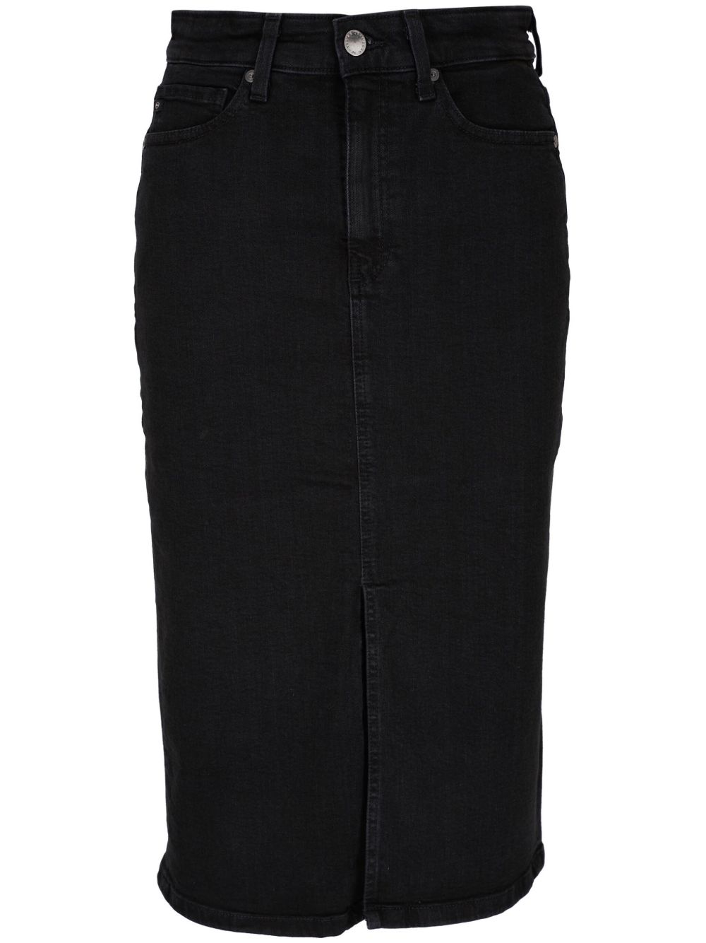 AG Jeans 中长牛仔半身裙 - 黑色
