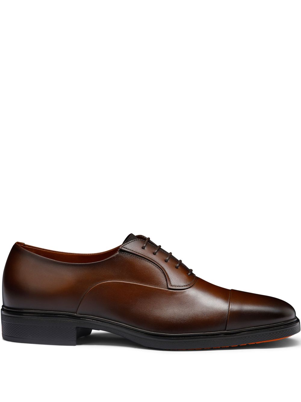 Santoni Easy 皮质牛津鞋 - 褐色