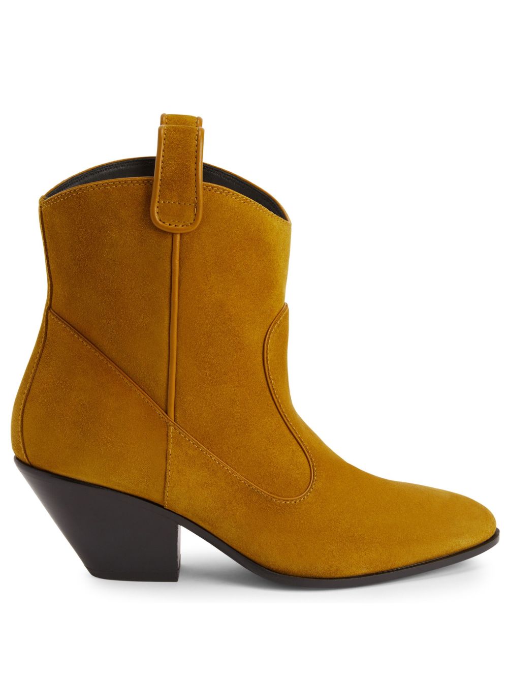 Giuseppe Zanotti Elna 中跟丝绒短靴 - 黄色