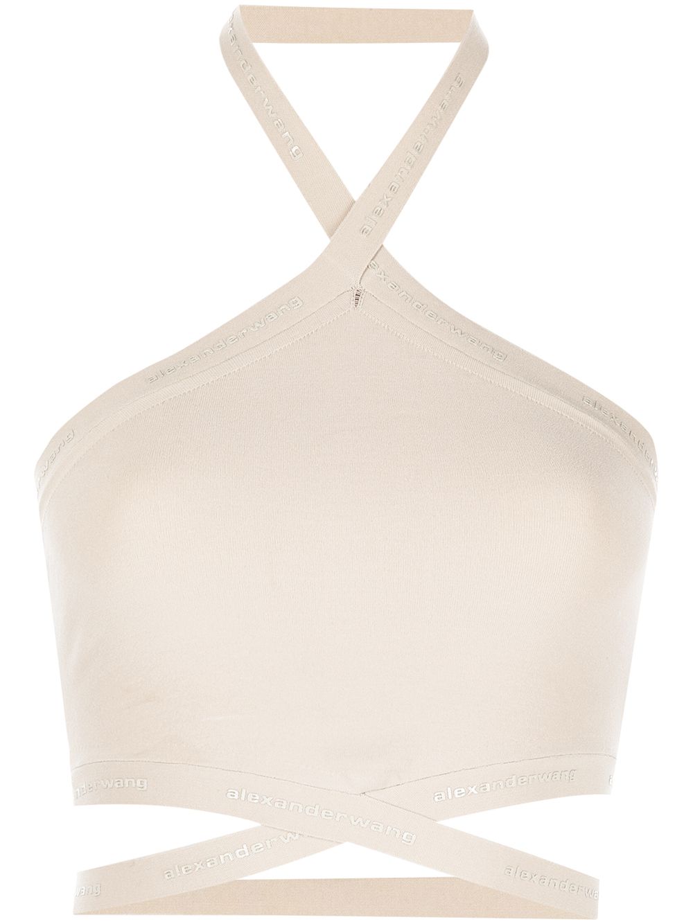 Alexander Wang logo边饰挂脖上衣 - 中性色