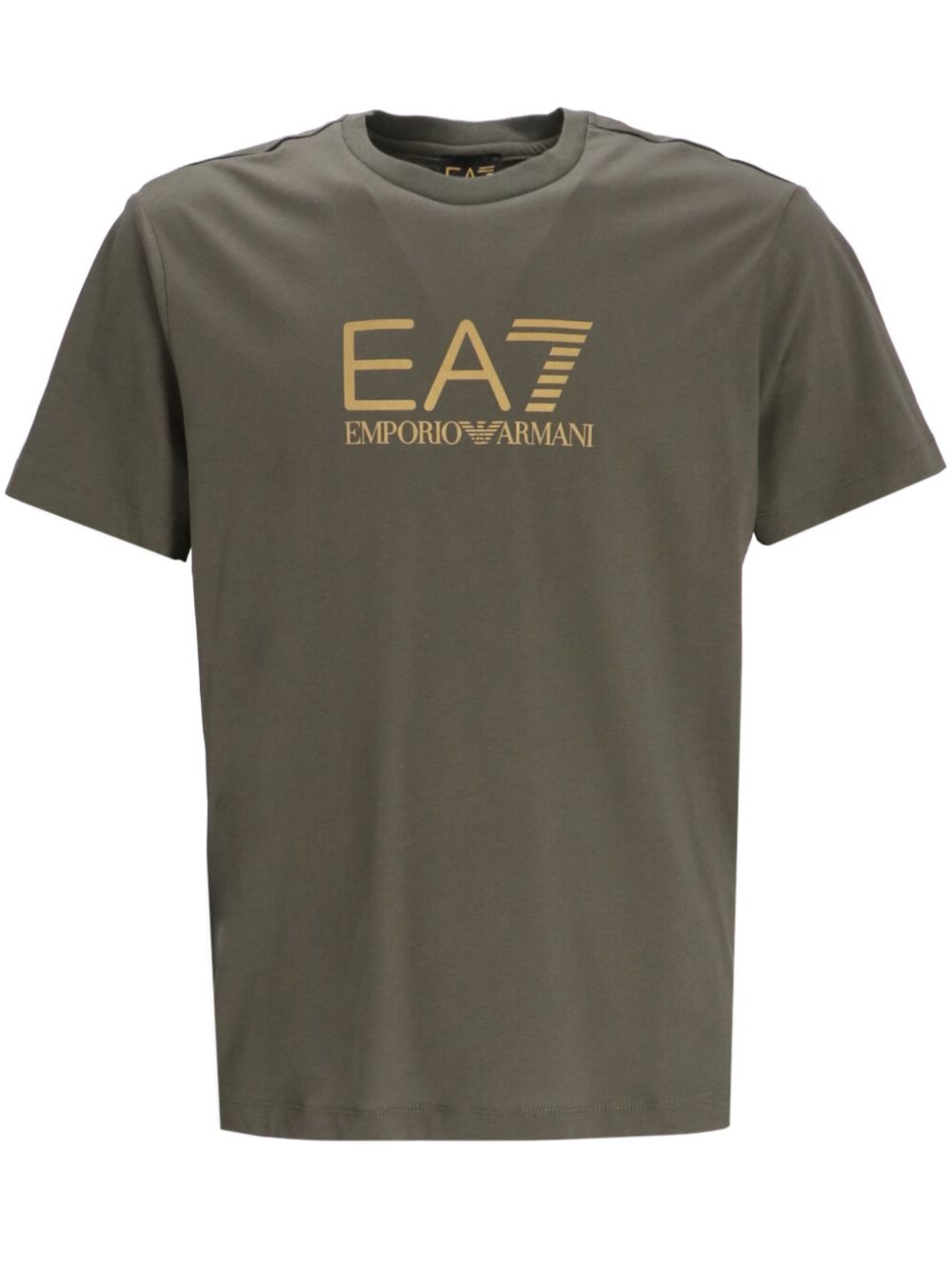 Ea7 Emporio Armani logo印花棉T恤 - 绿色