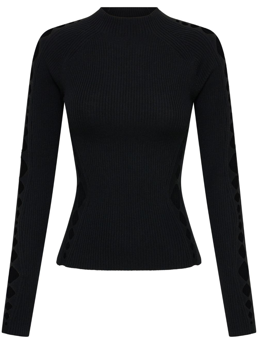 Dion Lee Snake Diamond Skivvy 羊毛毛衣 - 黑色