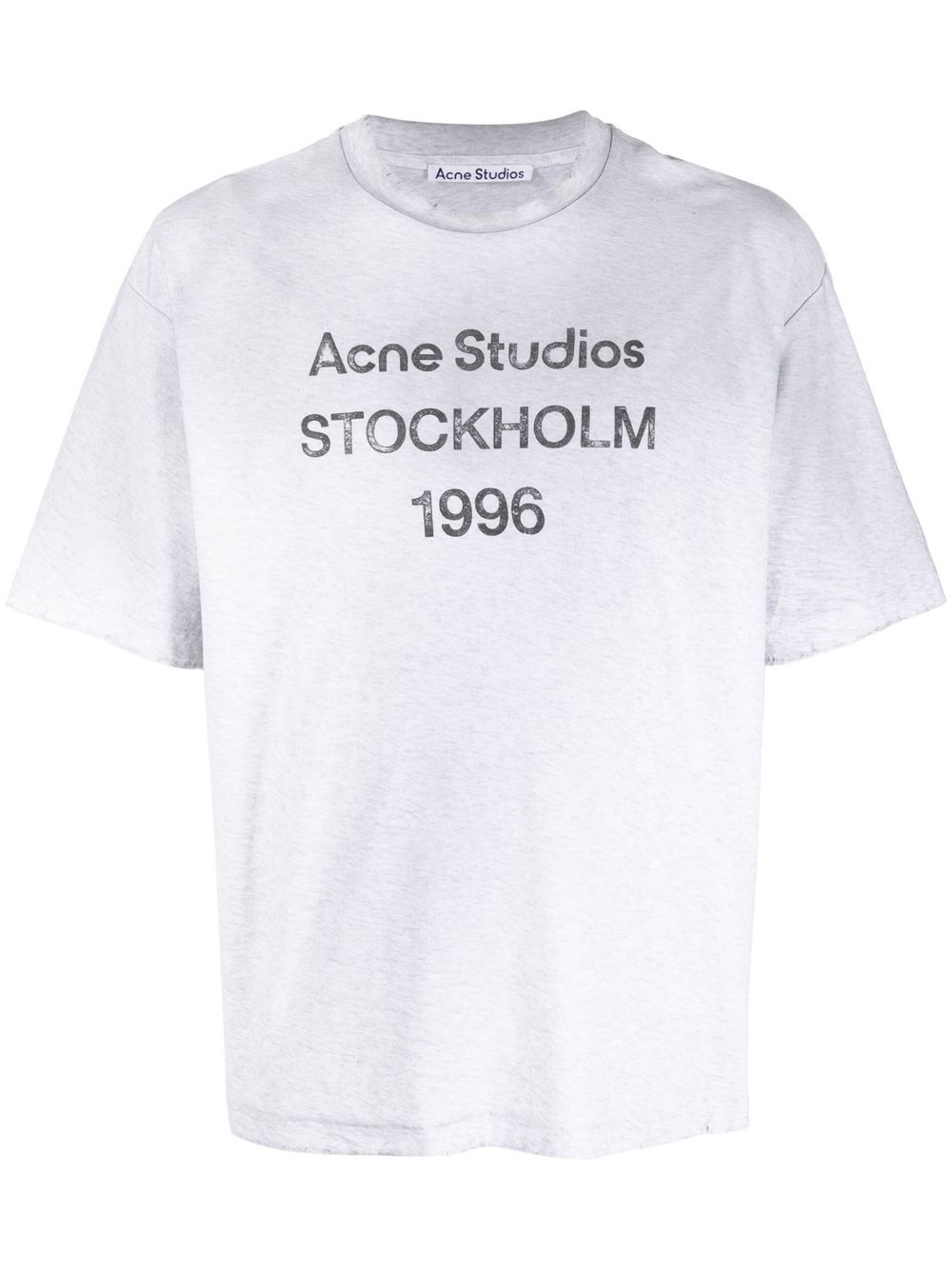 Acne Studios logo印花棉T恤 - 灰色