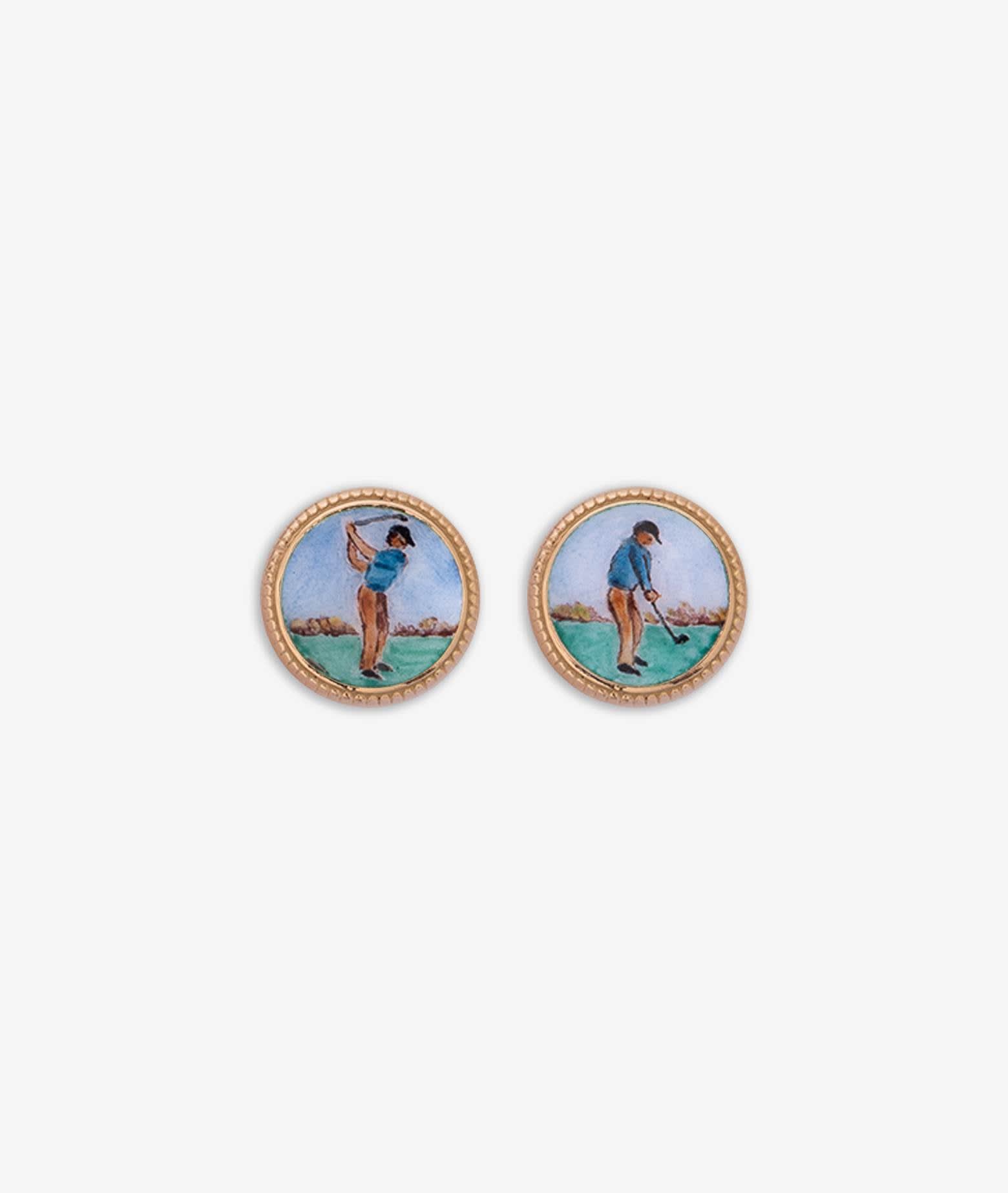 Larusmiani Cufflinks With Golfer Cufflinks