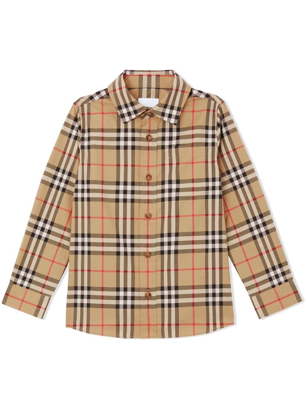 Burberry Kids 博柏利 经典格纹长袖衬衫 - 中性色