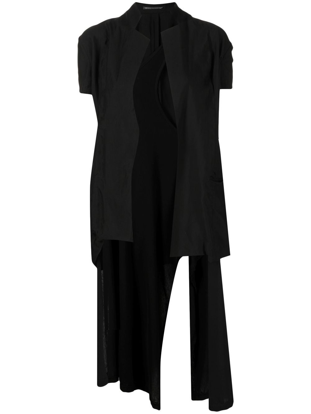 Yohji Yamamoto 短袖开襟夹克 - 黑色