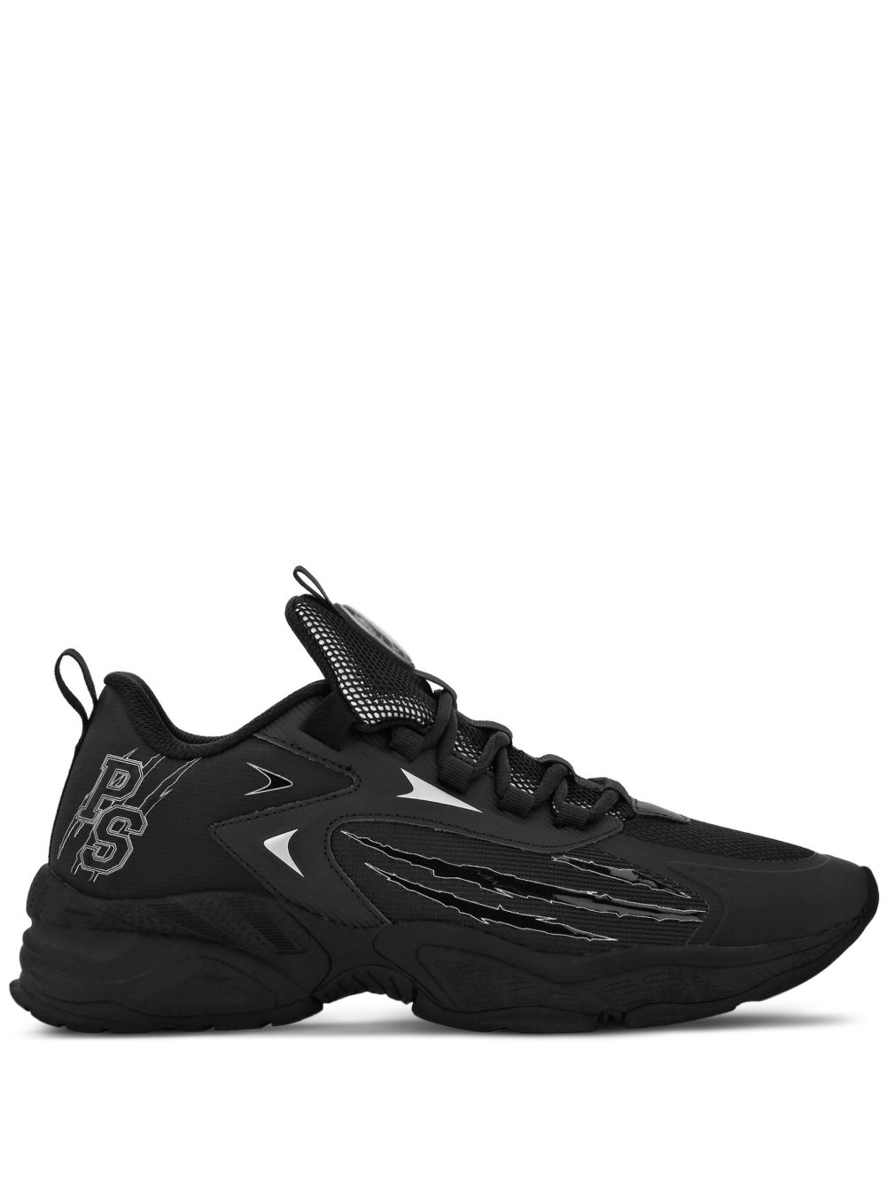 Plein Sport logo印花低帮运动鞋 - 黑色