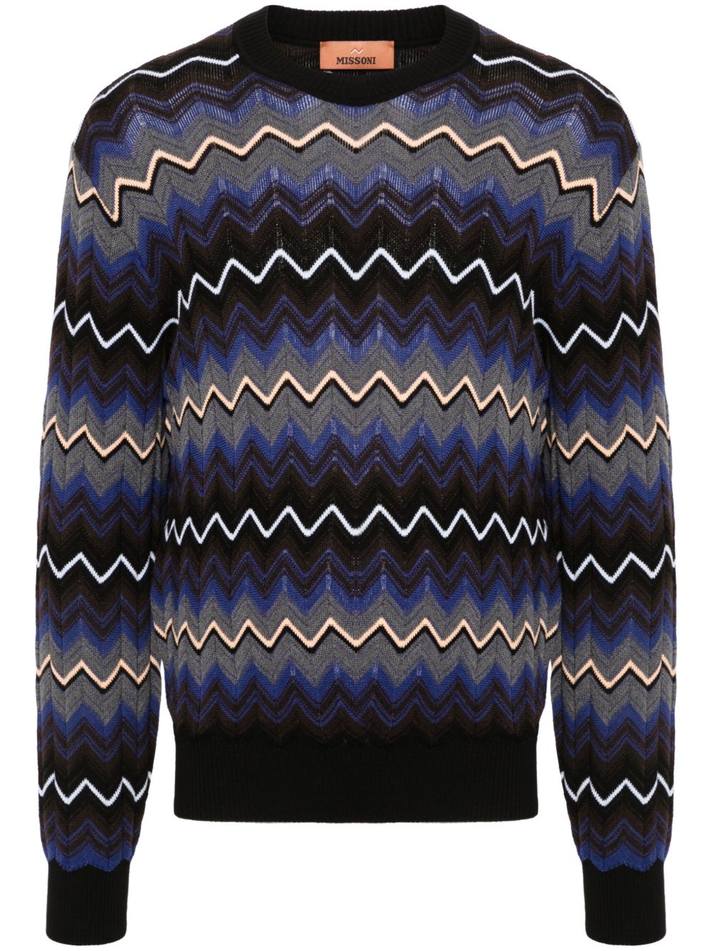 Missoni Z字形图案毛衣 - 黑色