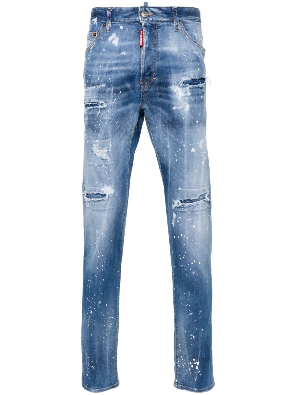 DSQUARED2 Cool Guy 仿旧紧身牛仔裤 - 蓝色