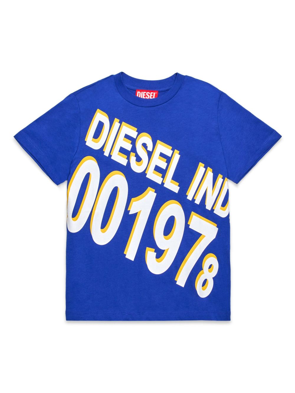 Diesel Kids logo印花棉T恤 - 蓝色