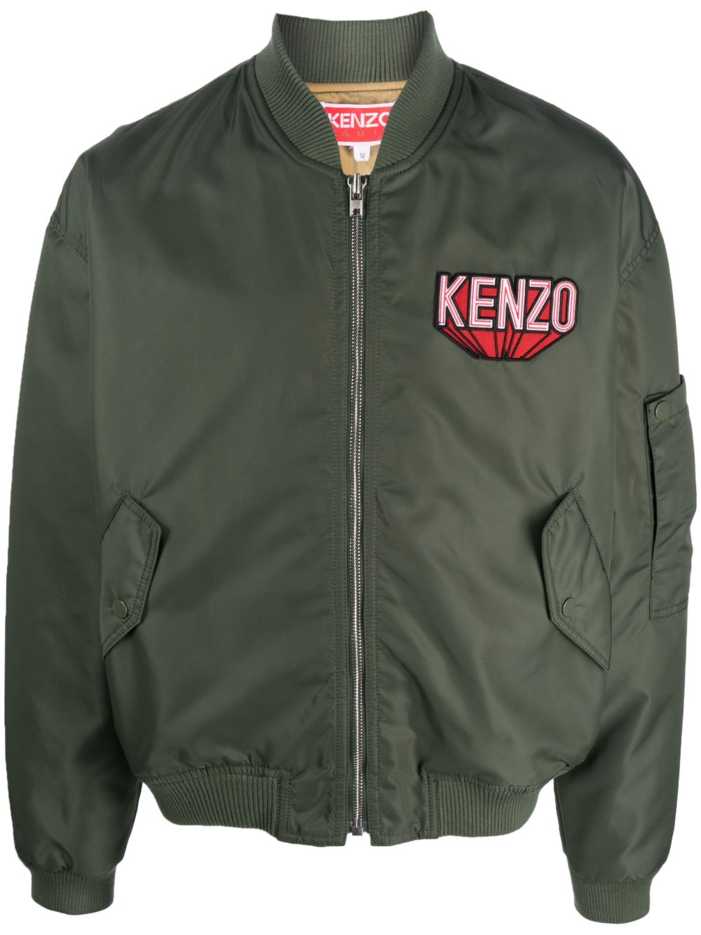 Kenzo 标贴棉飞行员夹克 - 绿色