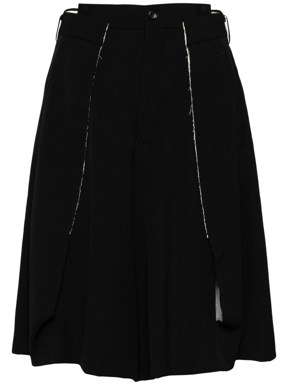 Comme des Garçons Homme Plus 仿旧拼接西装短裤 - 黑色