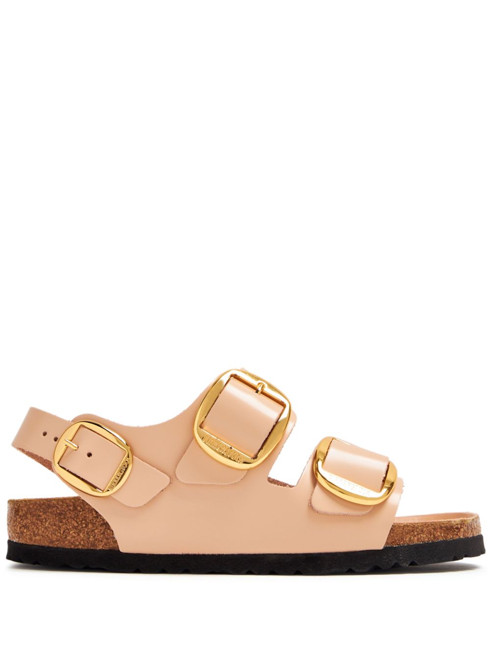 Birkenstock 侧扣环裹踝皮质凉鞋 - 中性色