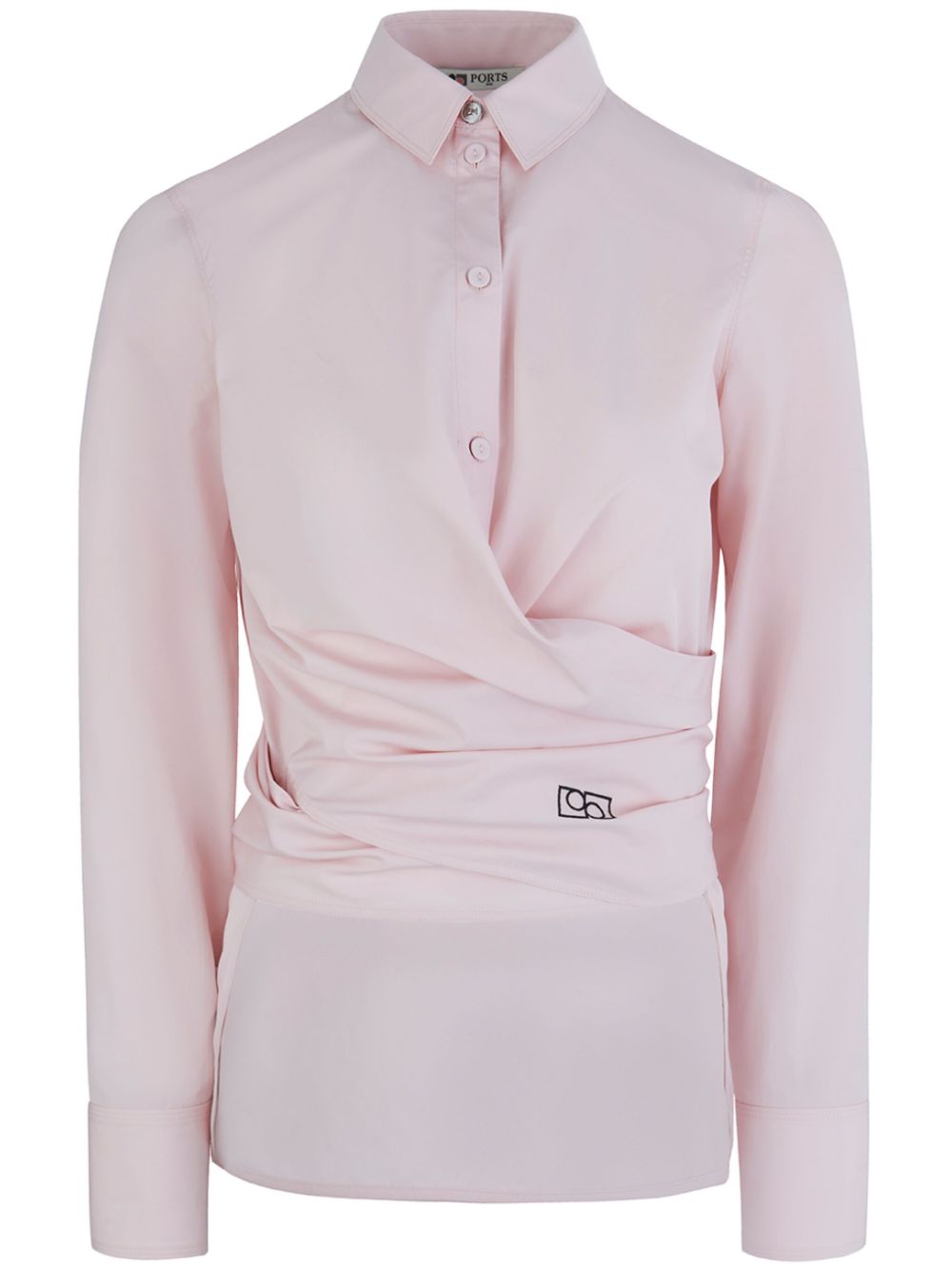 Ports 1961 裹身式棉衬衫 - 粉色