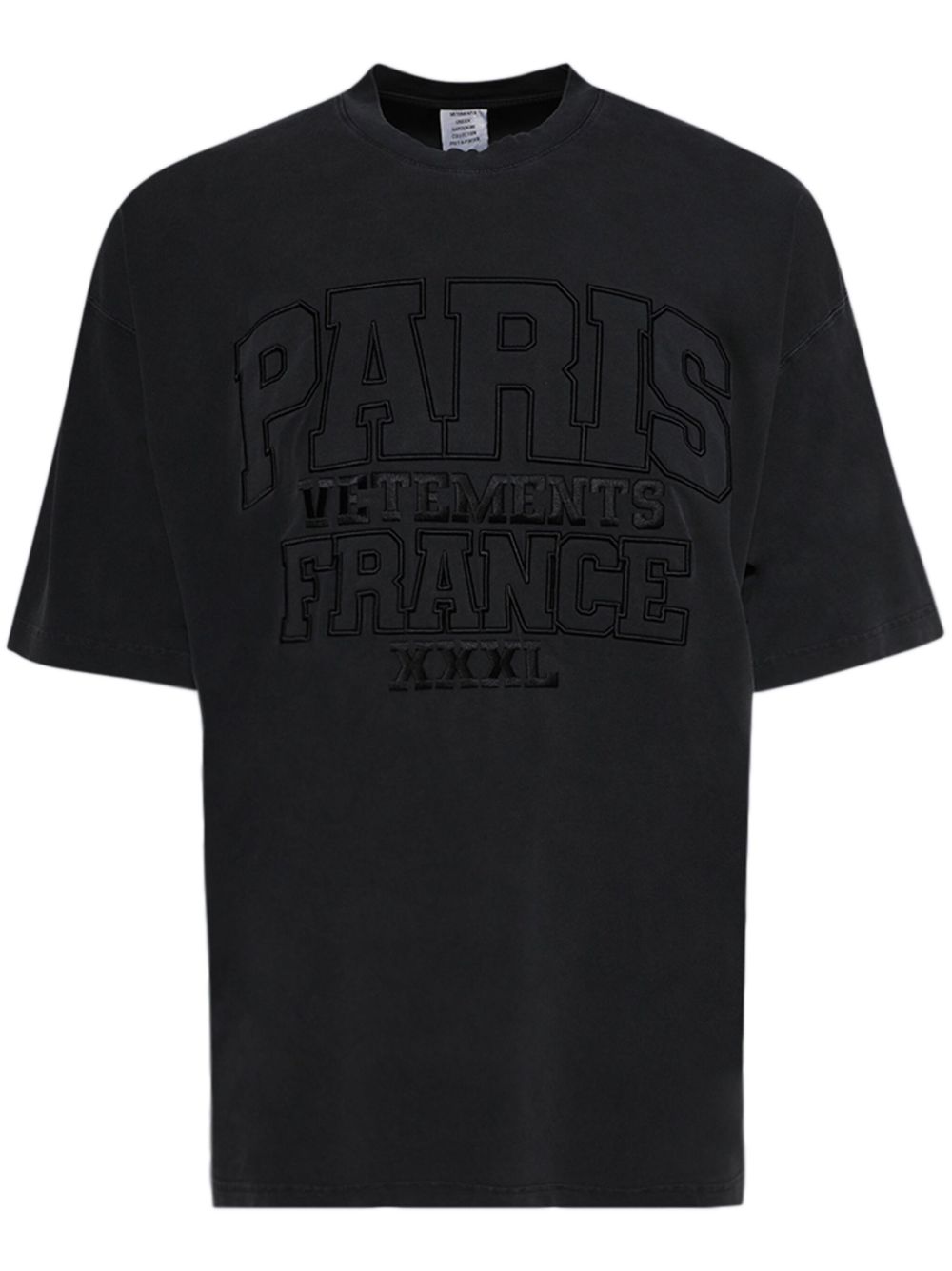 VETEMENTS Paris XXXL T恤 - 黑色
