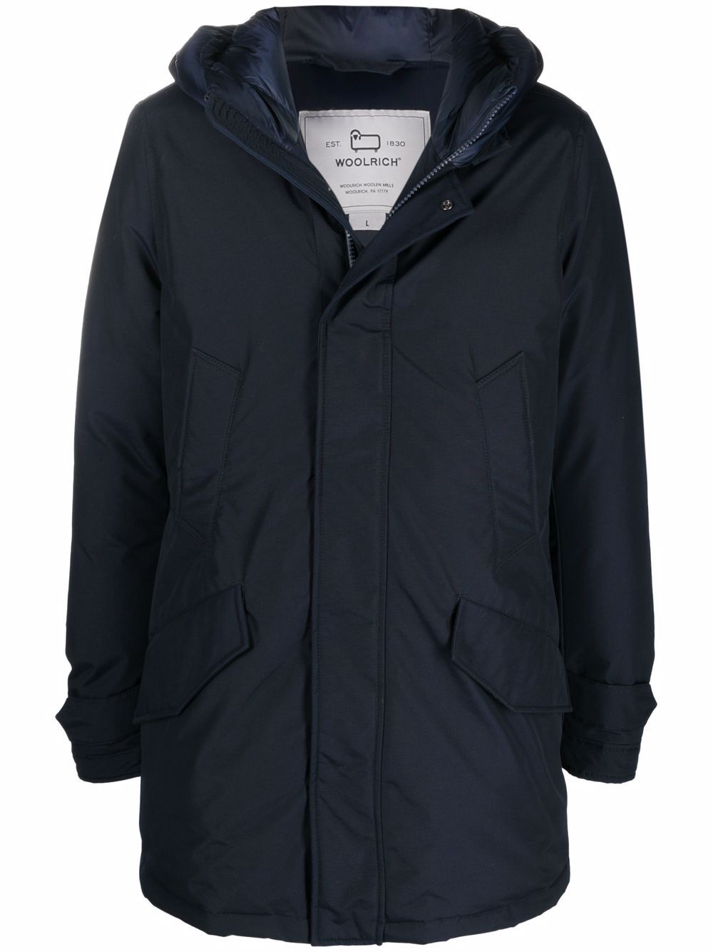 Woolrich 填充拉链连帽外套 - 蓝色