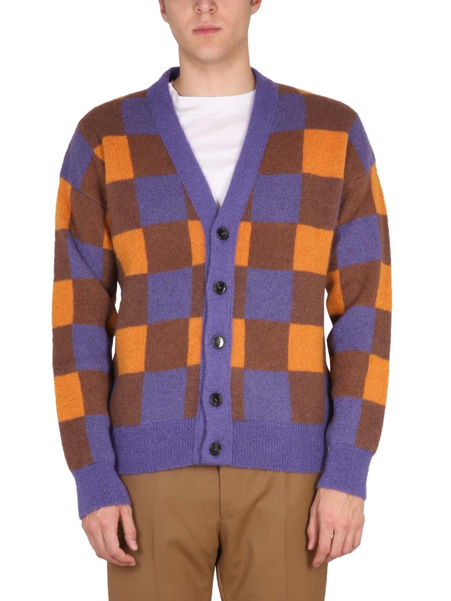 Drôle de Monsieur Check Pattern Cardigan