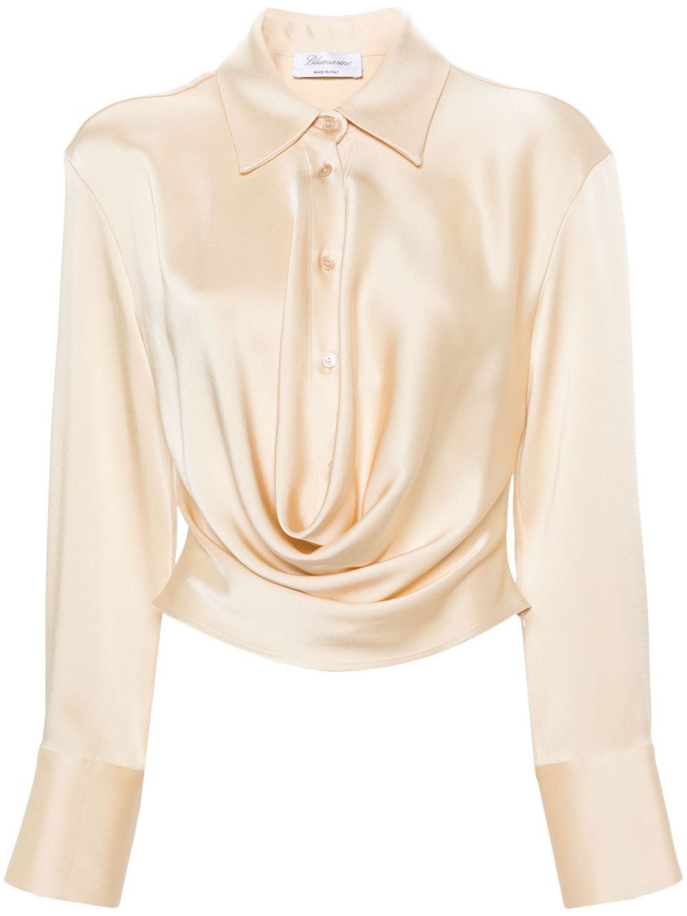 Blumarine Angora 垂坠感缎面衬衫 - 中性色