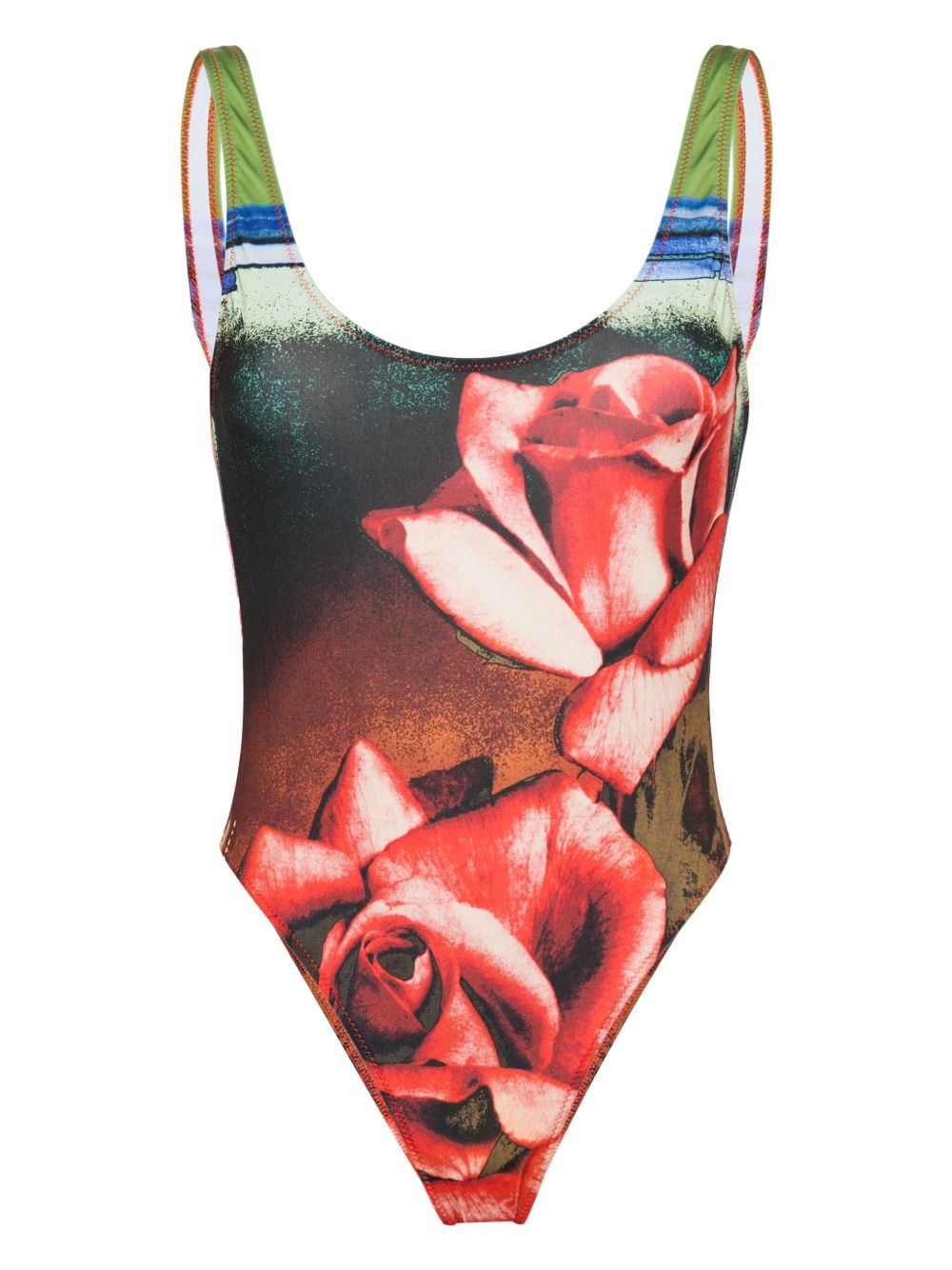 Jean Paul Gaultier The Red Roses 连体泳衣 - 红色