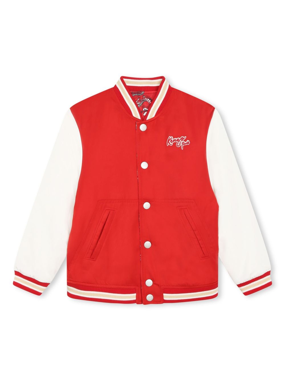 Kenzo Kids 双面飞龙印花飞行员夹克 - 红色