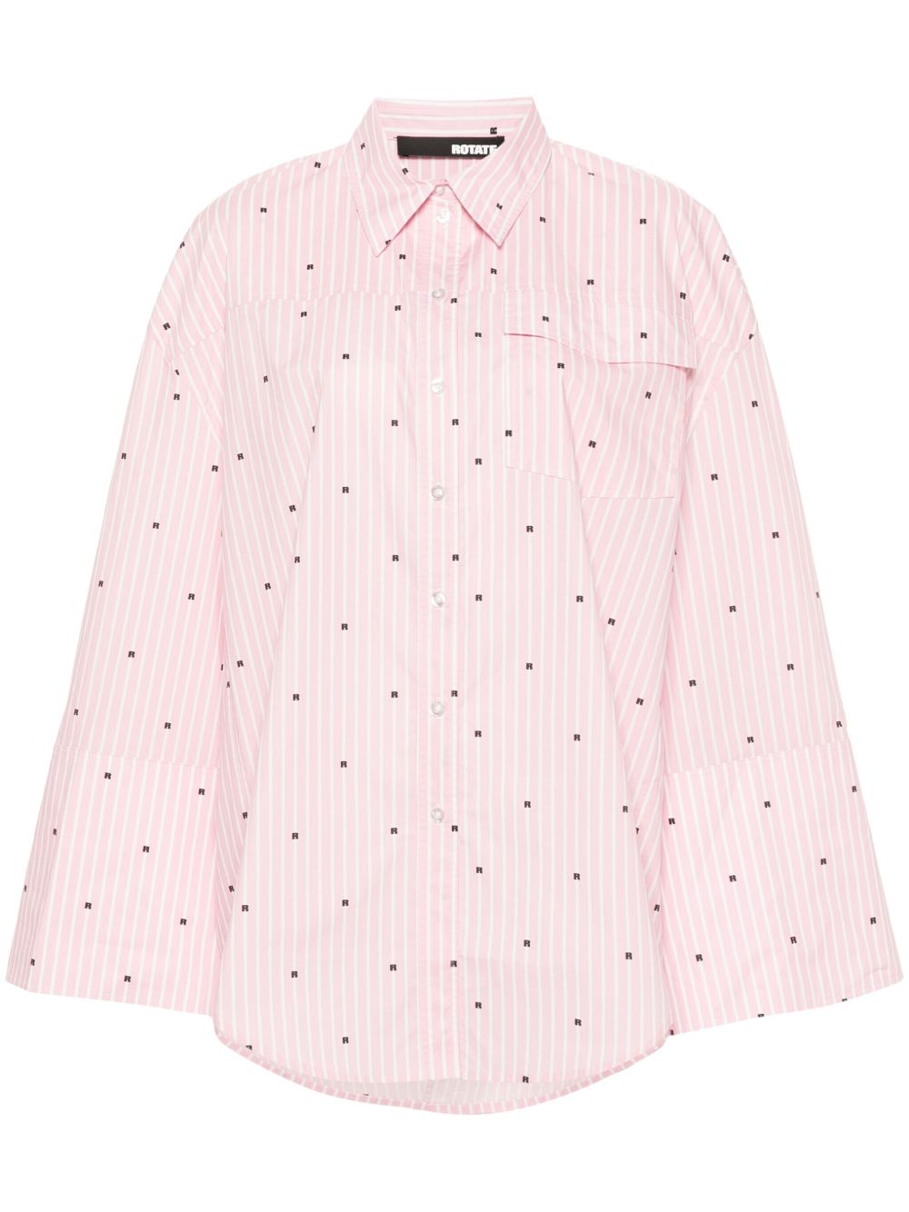 ROTATE BIRGER CHRISTENSEN logo印花条纹衬衫 - 粉色